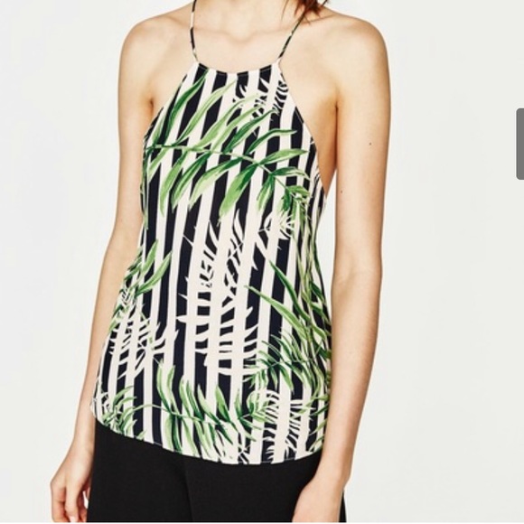 NEW Zara backless top. Leaf print. - Picture 4 of 5